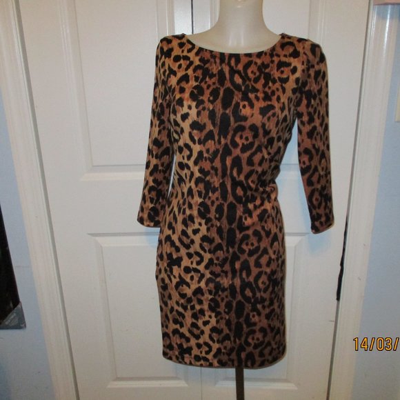 Leopard Bodycon Dress Size Small - Picture 3 of 7